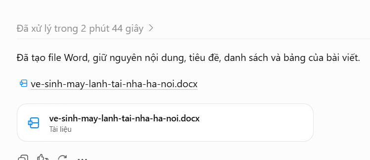 Lệnh tạo Docs từ ChatGPT
