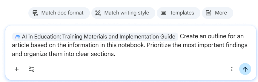 Xử lý ghi chú Gemini Notebook trong Google Docs