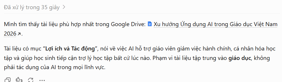 Tìm tài liệu trong Google Drive trên ChatGPT