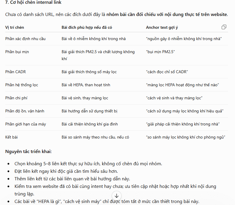 Nội dung tạo Content Brief SEO