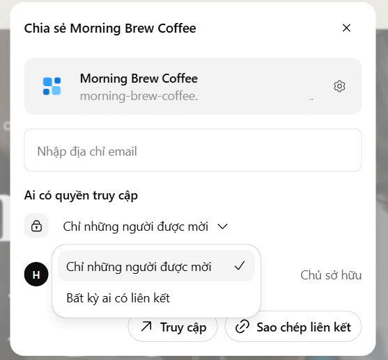 Link chia sẻ trang web