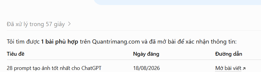 Tìm kiếm thông tin qua TinyFish trên ChatGPT