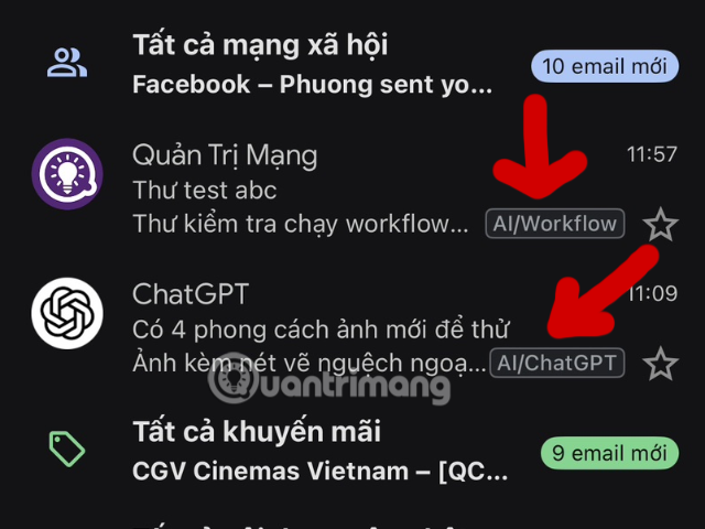 quản lý gmail bằng AI