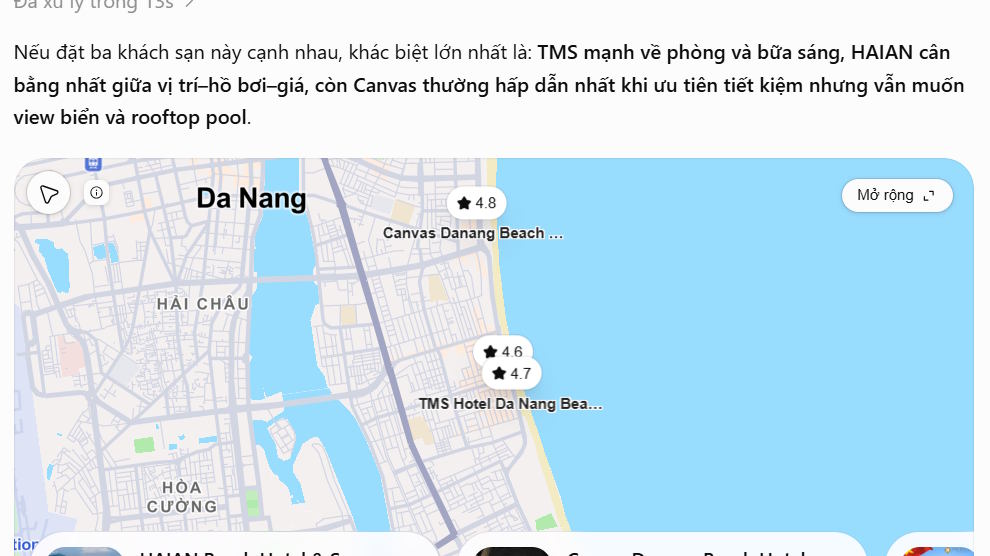 Tìm kiếm thông tin địa điểm tìm trên bản đồ ChatGPT