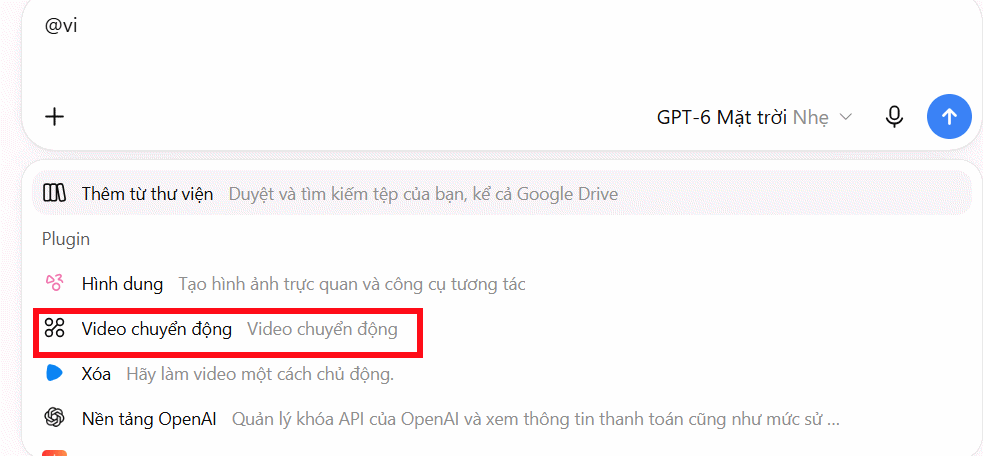 Sử dụng Motion video trên ChatGPT