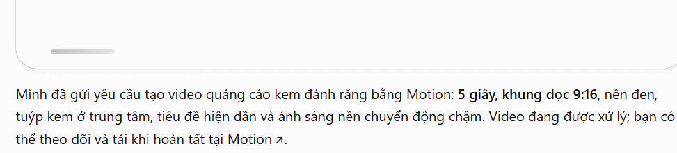 Tạo video bằng Motion video trên ChatGPT