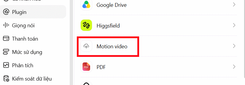 Chỉnh Motion video trên ChatGPT