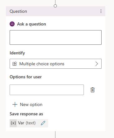 Một Question node mới 