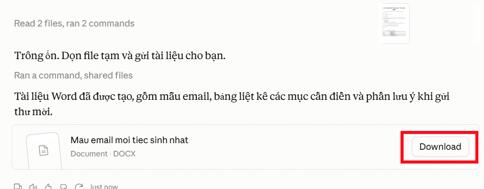 Claude tạo file Google Docs