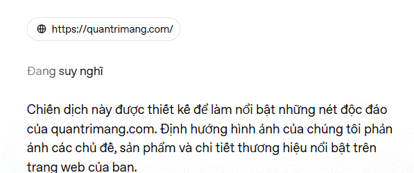 Phân tích trang web cần quảng cáo trên ChatGPT