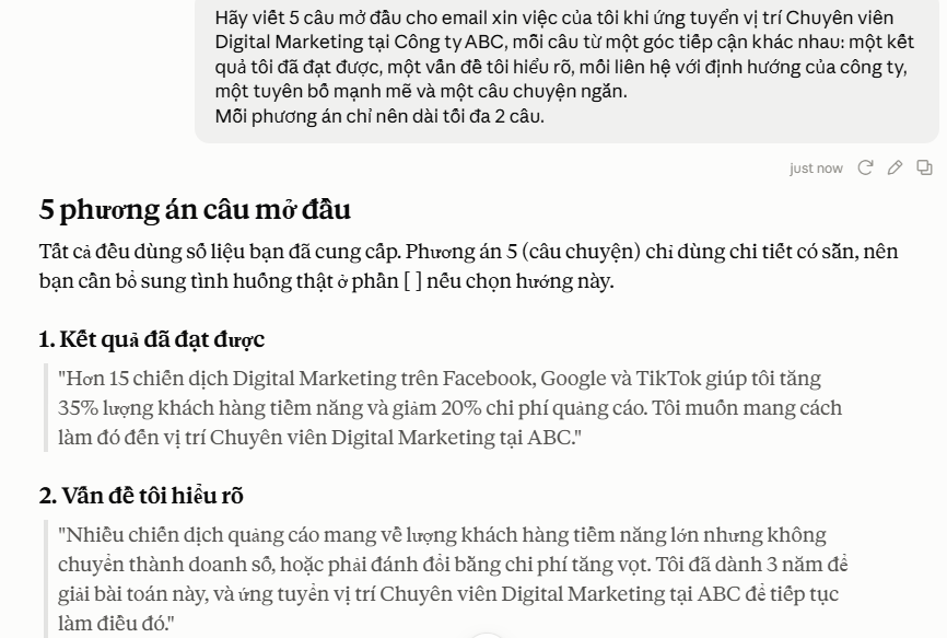 Tạo câu mở đầu thu hút