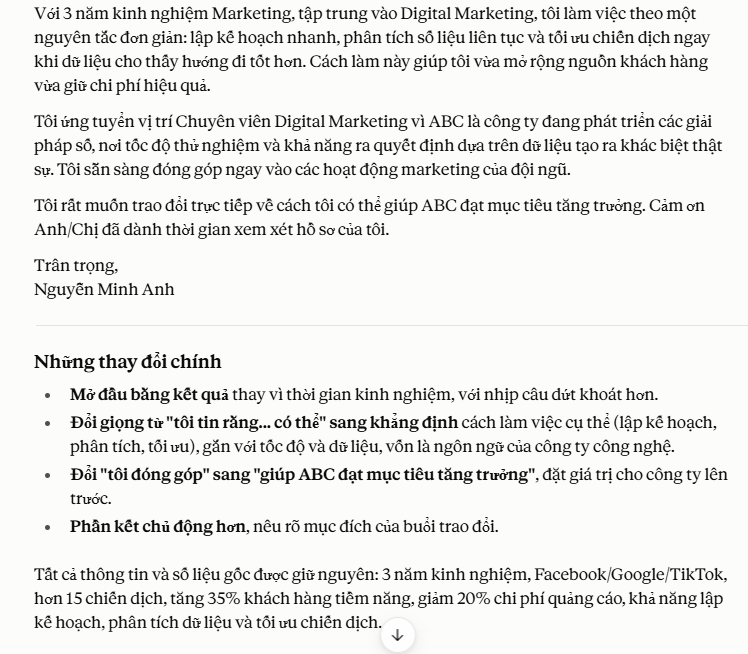 Prompt điều chỉnh văn phong