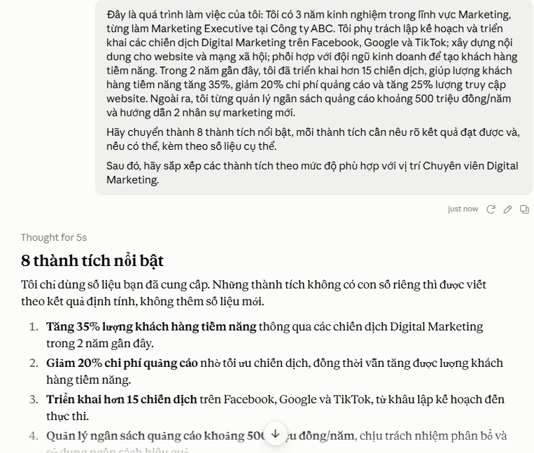 Xây dựng ngân hàng thành tích
