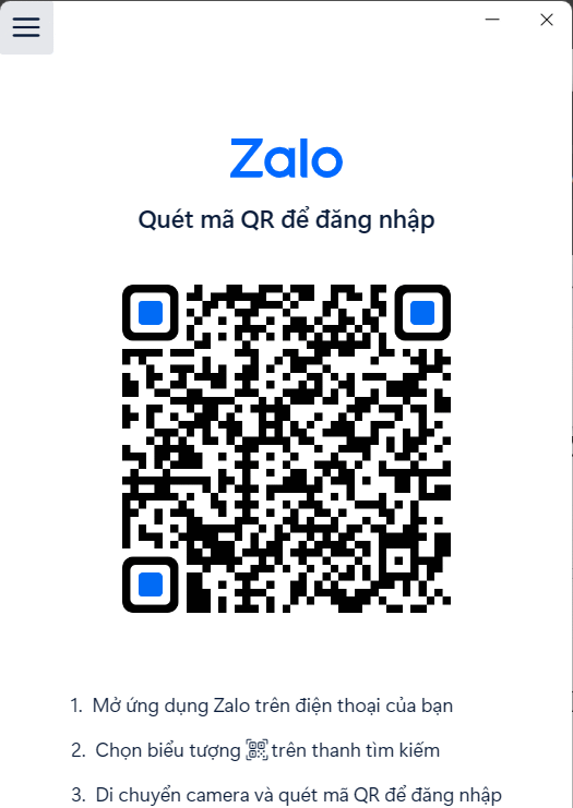 Đăng nhập Zalo PC bằng mã QR