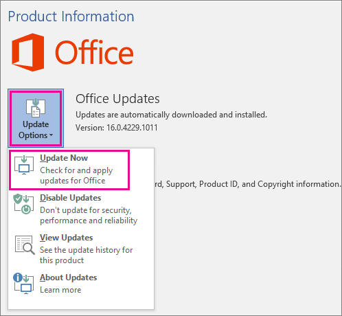 Cập nhật Office lên bản mới nhất
