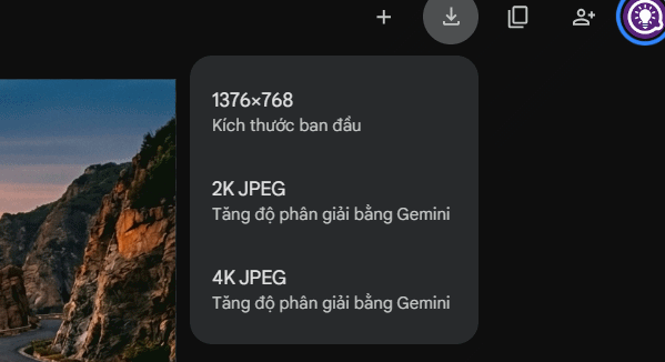 Tải ảnh tạo trên Google Pics