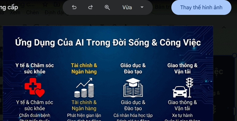 Google Pics chỉnh biểu tượng trong ảnh trên Google Slides