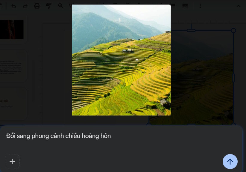Câu lệnh chỉnh sửa ảnh qua Google Pics trên Google Slides