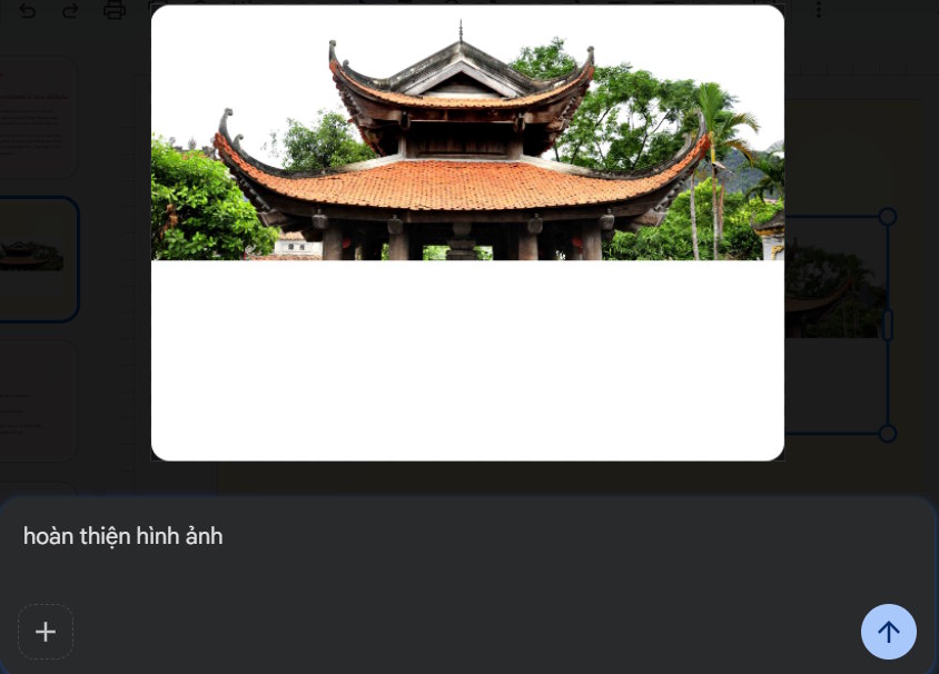 Hoàn thiện ảnh bằng Google Pics trên Google Slides
