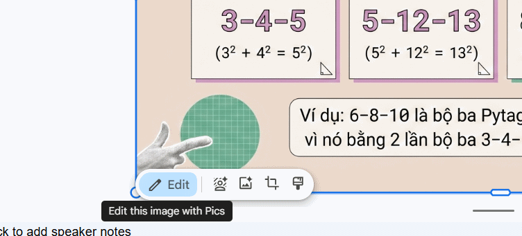 Chỉnh sửa ảnh từ nội dung trong Google Slides 