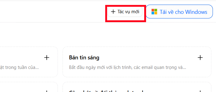 Tạo tác vụ mới trên Dola AI