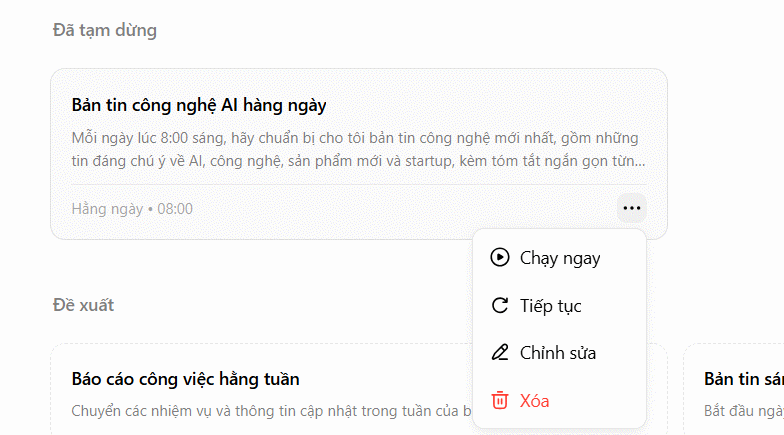 Dừng tác vụ tạo trên Dola AI