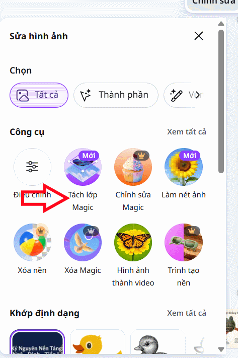 Tách lớp trong Canva