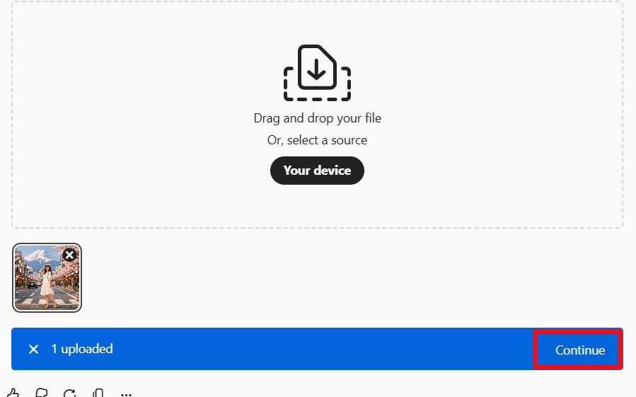 Tải ảnh lên Adobe trong Gemini