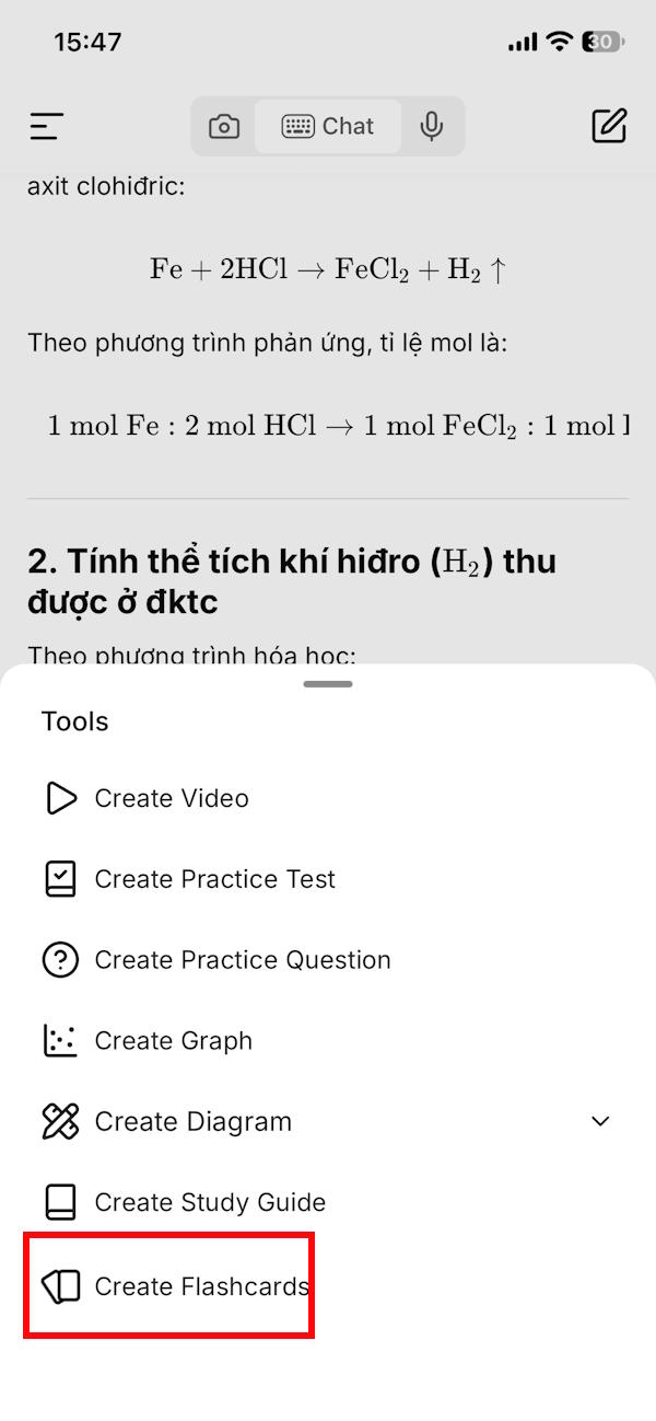 Tạo flashcard trên MatGPT