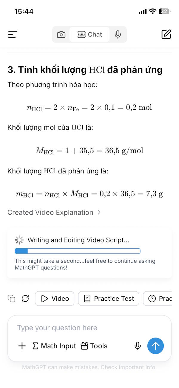 Ứng dụng AI giải môn Hóa
