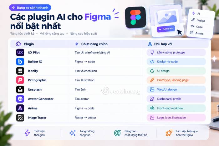 Bảng so sánh tổng quan các plugin AI Figma
