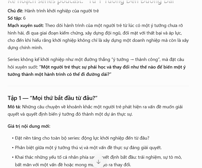 Lập mạch nội dung cho Series Podcast