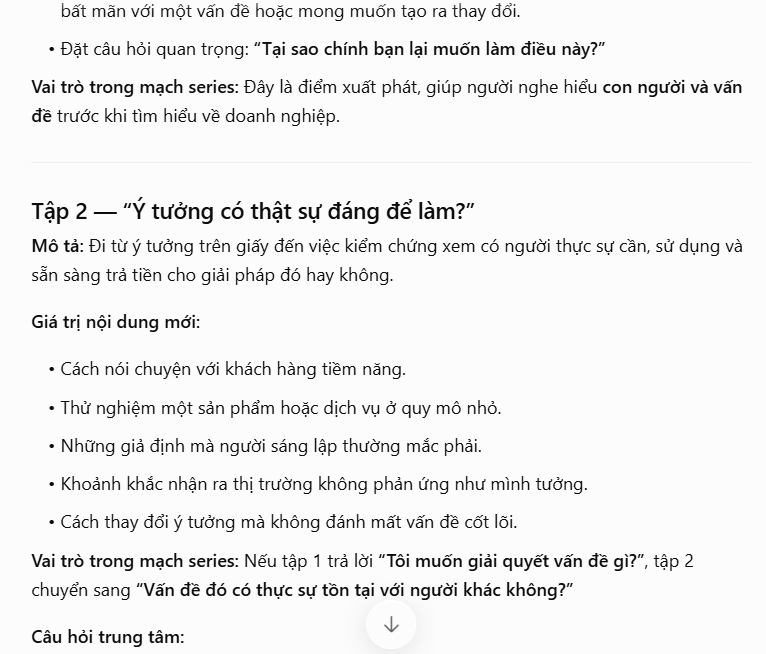 Prompt lập mạch nội dung cho Series Podcast