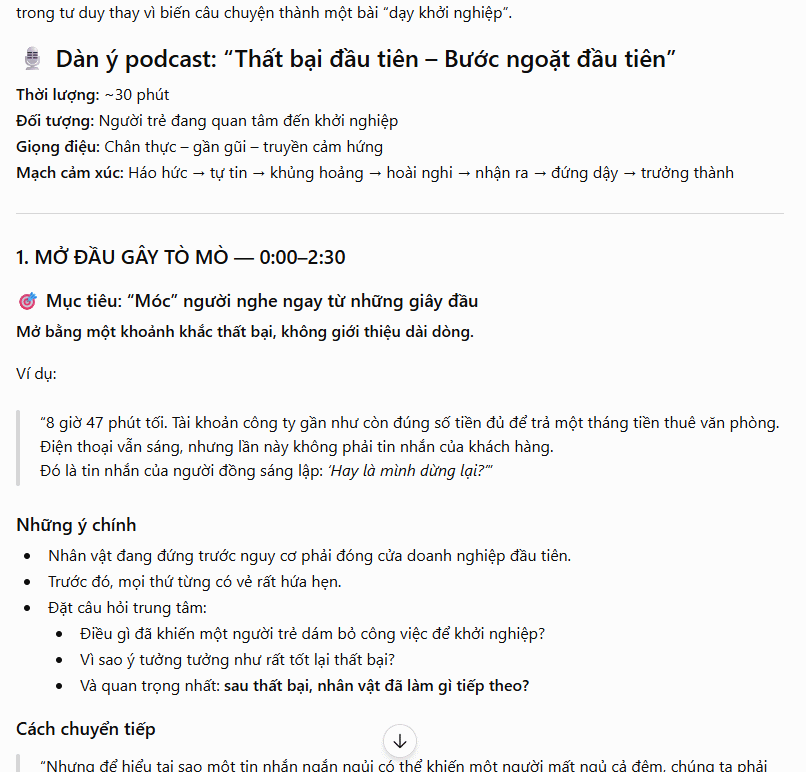 Tạo cấu trúc Podcast kể chuyện