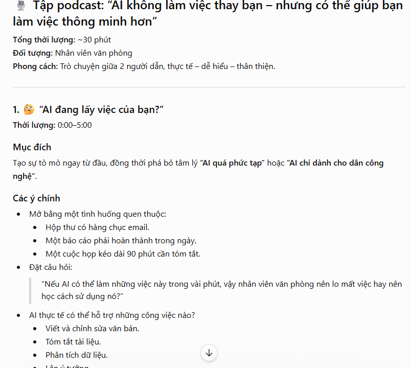 Tạo cấu trúc các phân đoạn Podcast