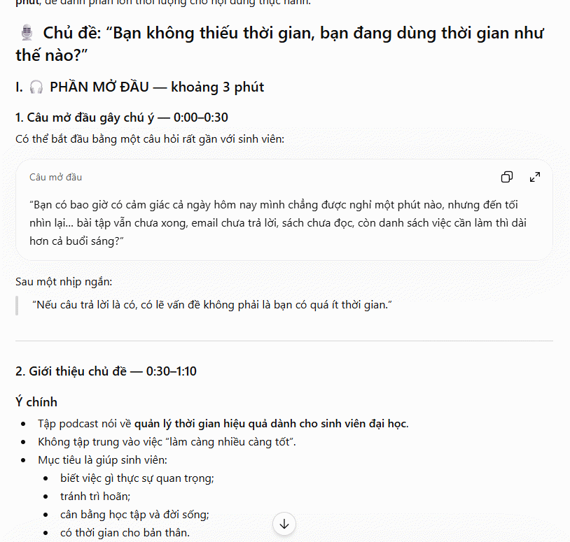 cấu trúc mở đầu và kết thúc Podcast