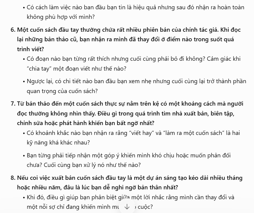 Prompt tạo câu hỏi phỏng vấn cho Podcast