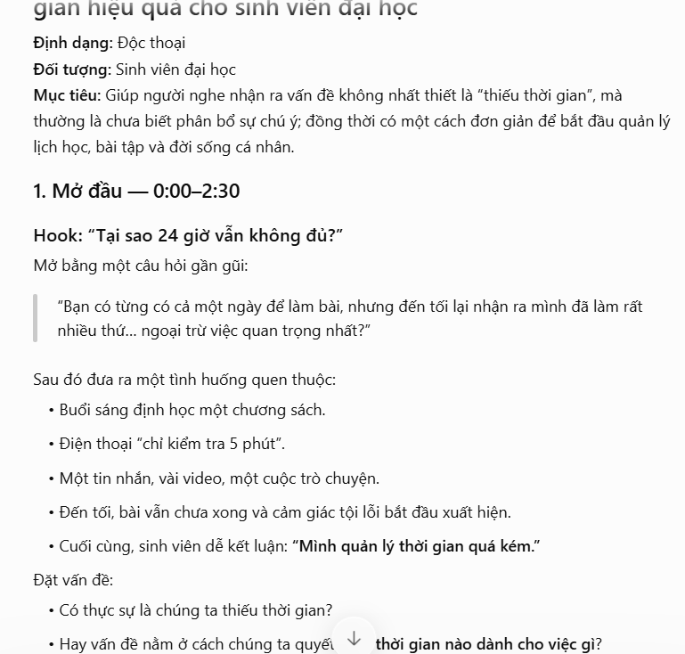 Tạo dàn ý Podcast theo chủ đề
