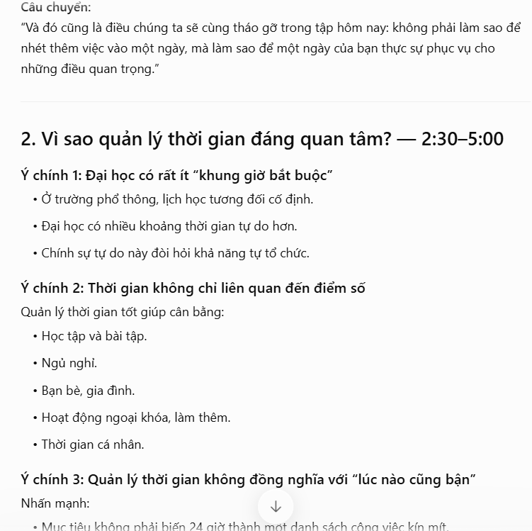 Prompt tạo dàn ý Podcast theo chủ đề
