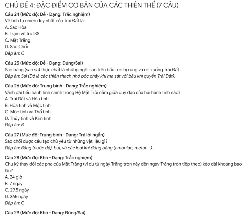Câu lệnh tạo ngân hàng câu hỏi