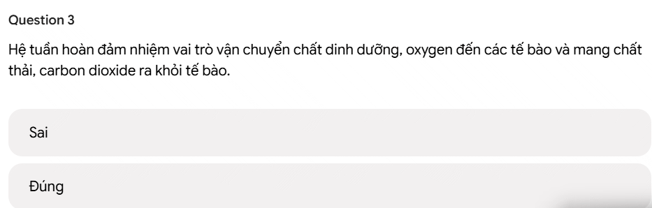 Tạo bài kiểm tra Đúng/Sai