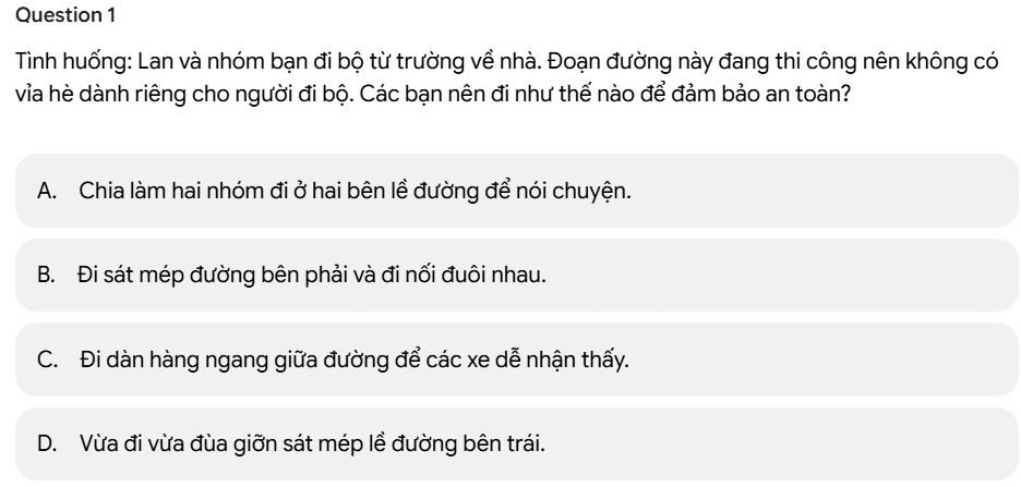Prompt tạo câu hỏi theo tình huống