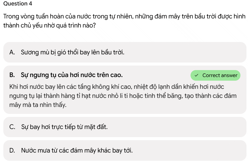 Câu lệnh tạo bài kiểm tra trắc nghiệm
