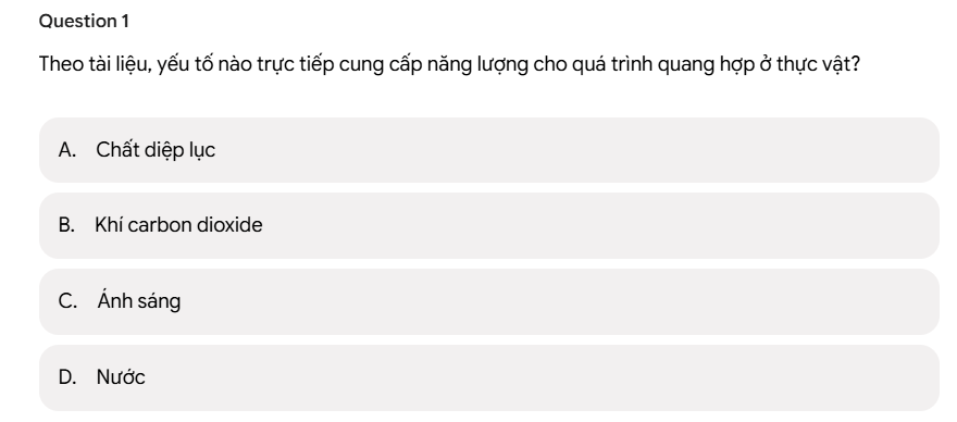 Tạo bài kiểm tra từ tài liệu học tập