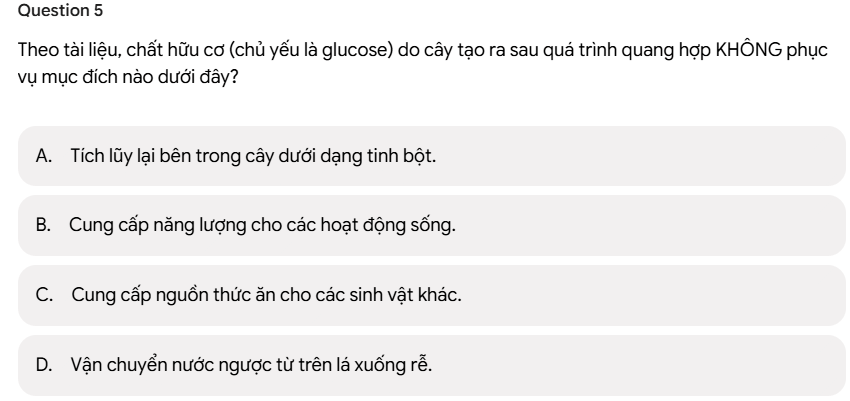 Nội dung tạo bài kiểm tra từ tài liệu học tập