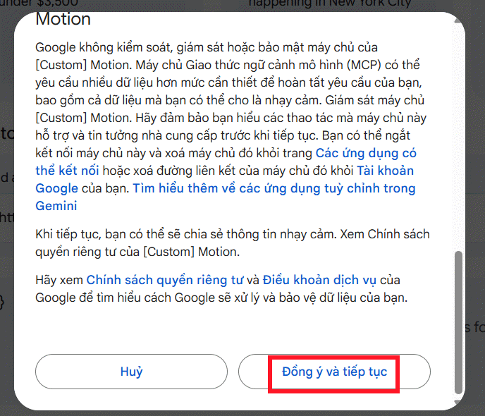 Kết nối với tài khoản Google
