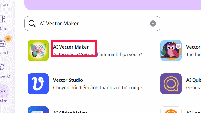 AI Vector Maker trên Canva