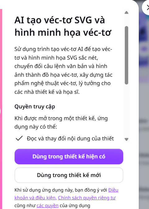Chọn thiết kế cho ứng dụng trên Canva