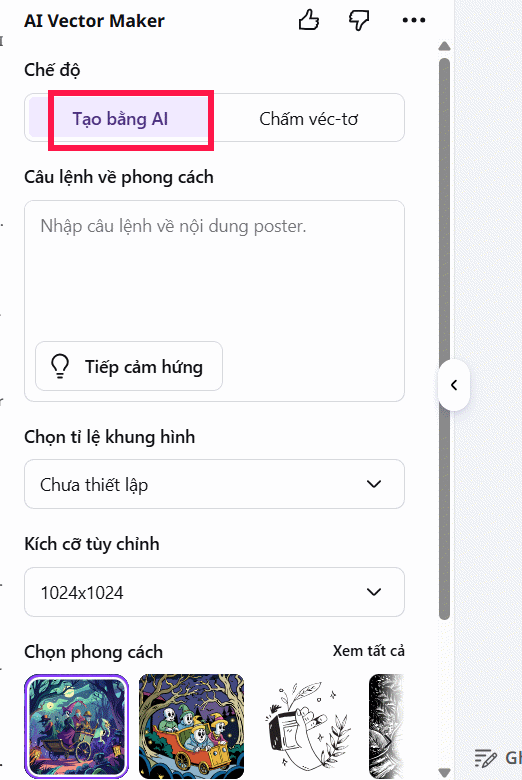 Tạo vector bằng AI trên Canva