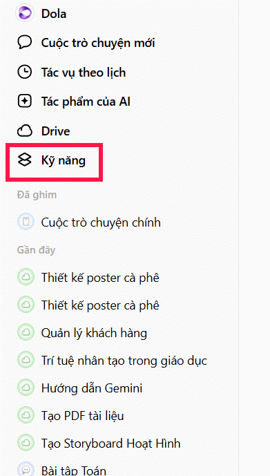 Kỹ năng tạo trên Dola AI